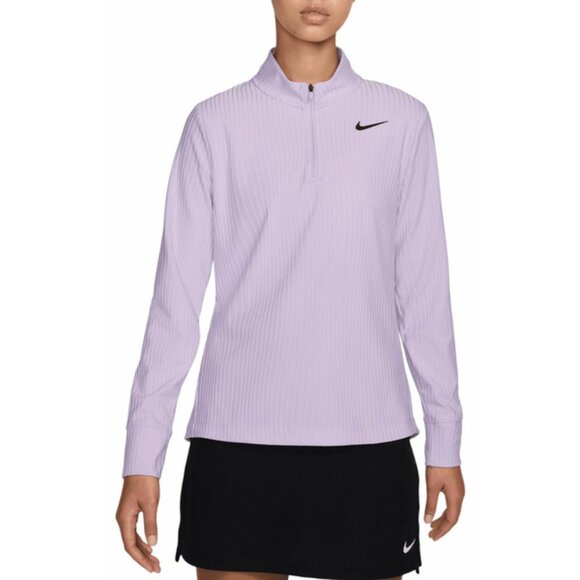 NWT Womens Nike Size M DriFIT Advantage ¼ Zip Long Sleeve Golf Top Violet Mist - Picture 1 of 6